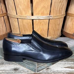 Clarks Bostonian Nantasket Step Black Leather Slip-On Loafers Mens Size 9.5